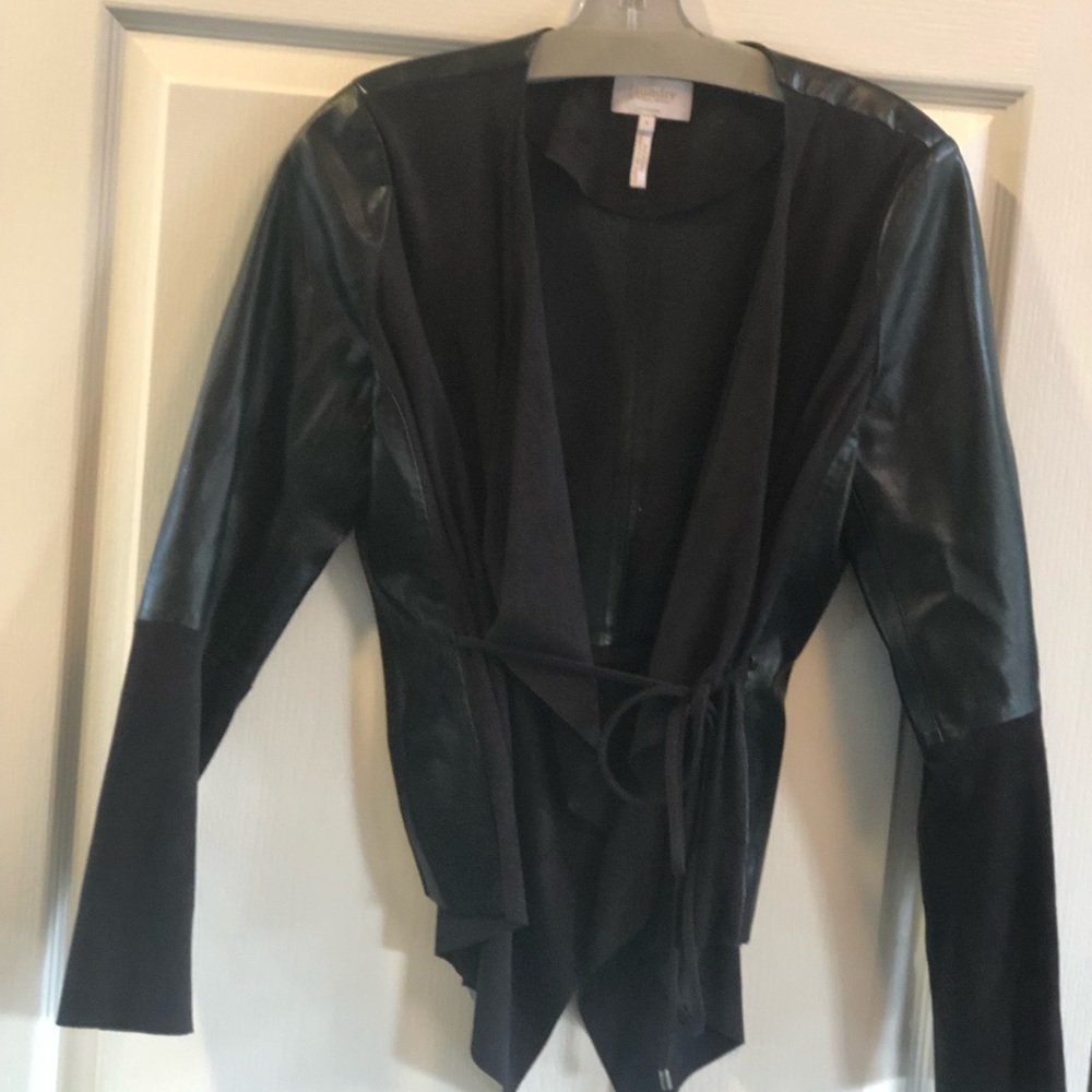 Light vegan leather and suede jacket